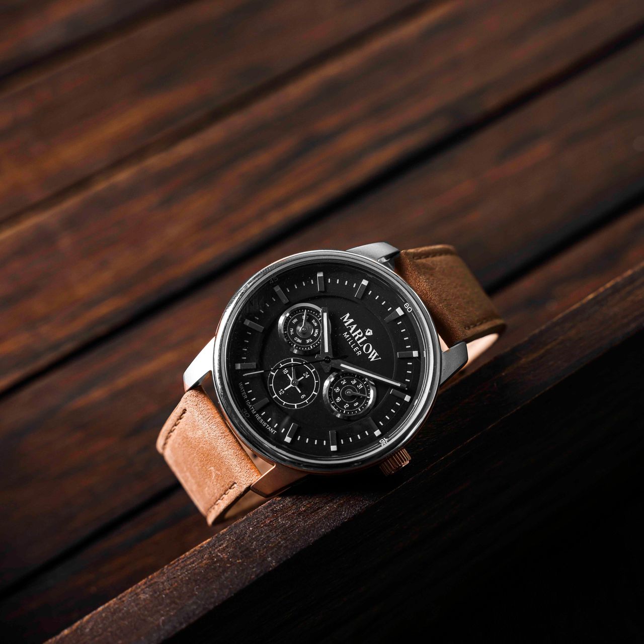 Marlow Miller Chronograf Armbanduhr mit Lederarmband