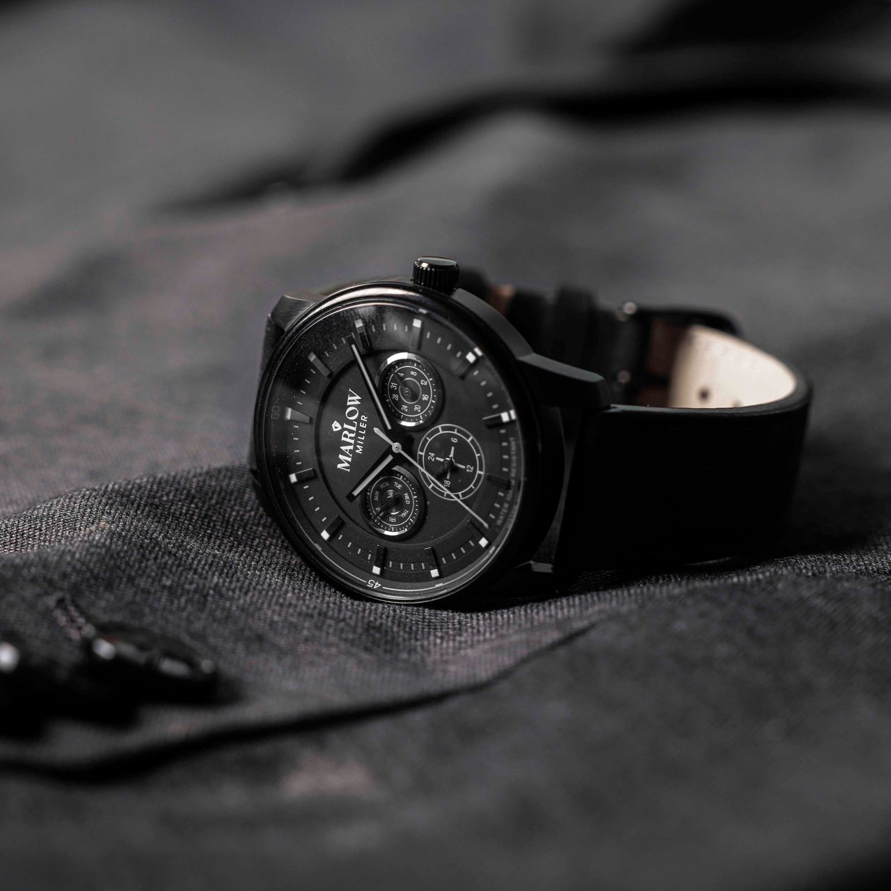 Marlow Miller chronograaf horloge met leren band