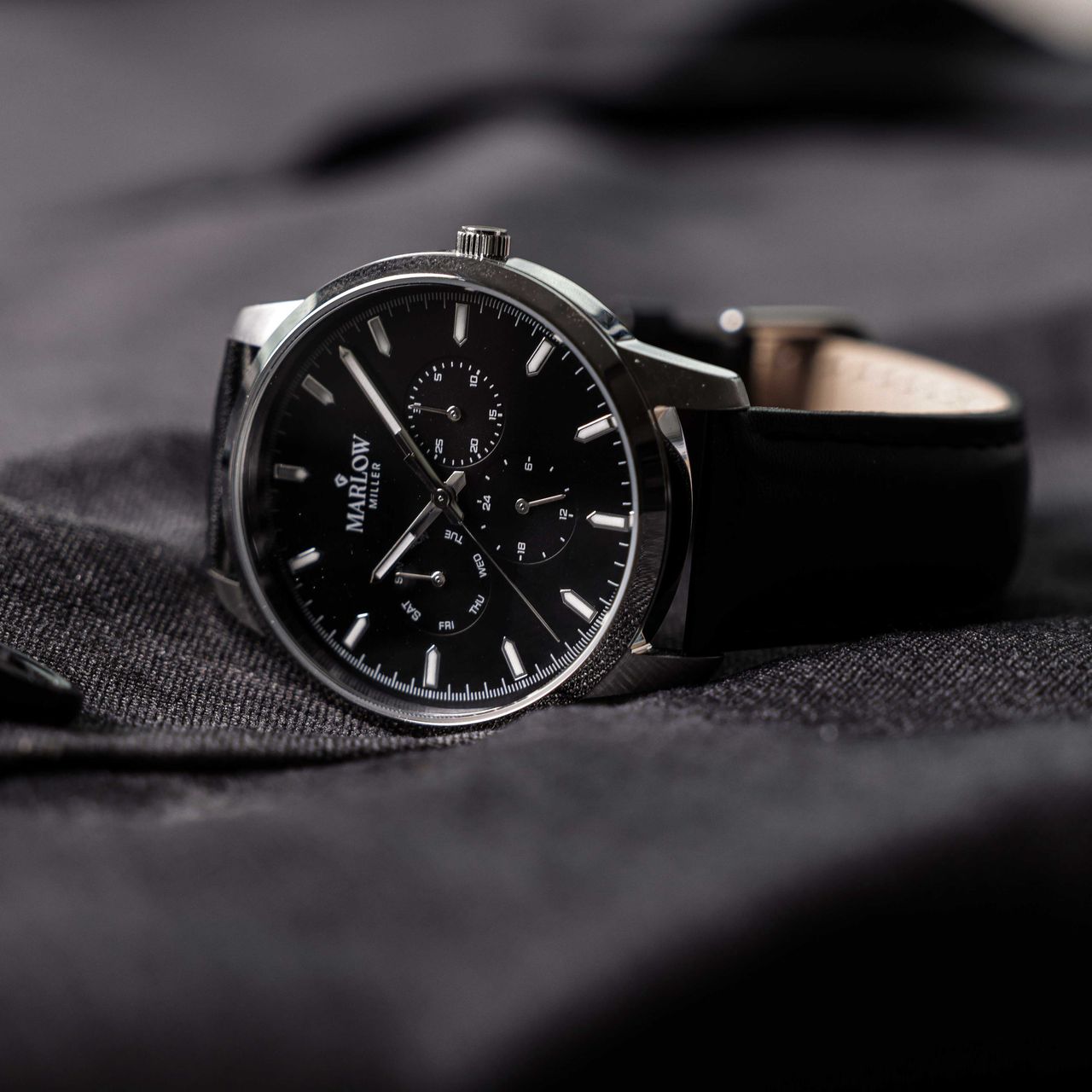 Marlow Miller chronograaf horloge met leren band