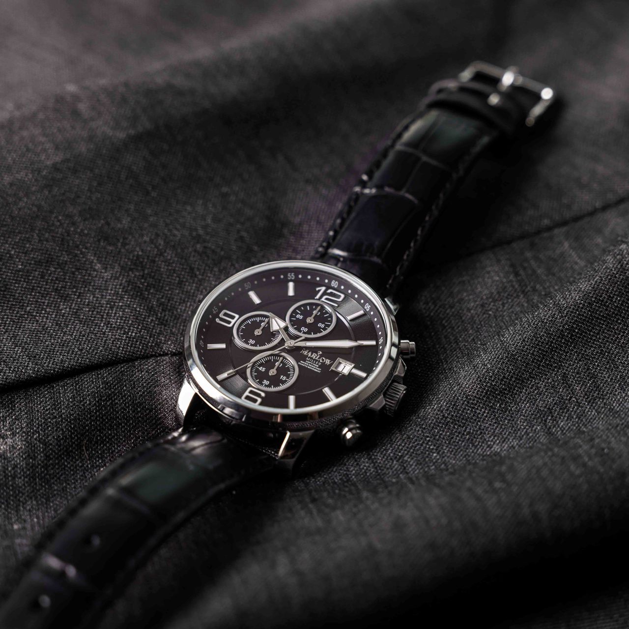 Marlow Miller Chronograf Armbanduhr mit Lederarmband
