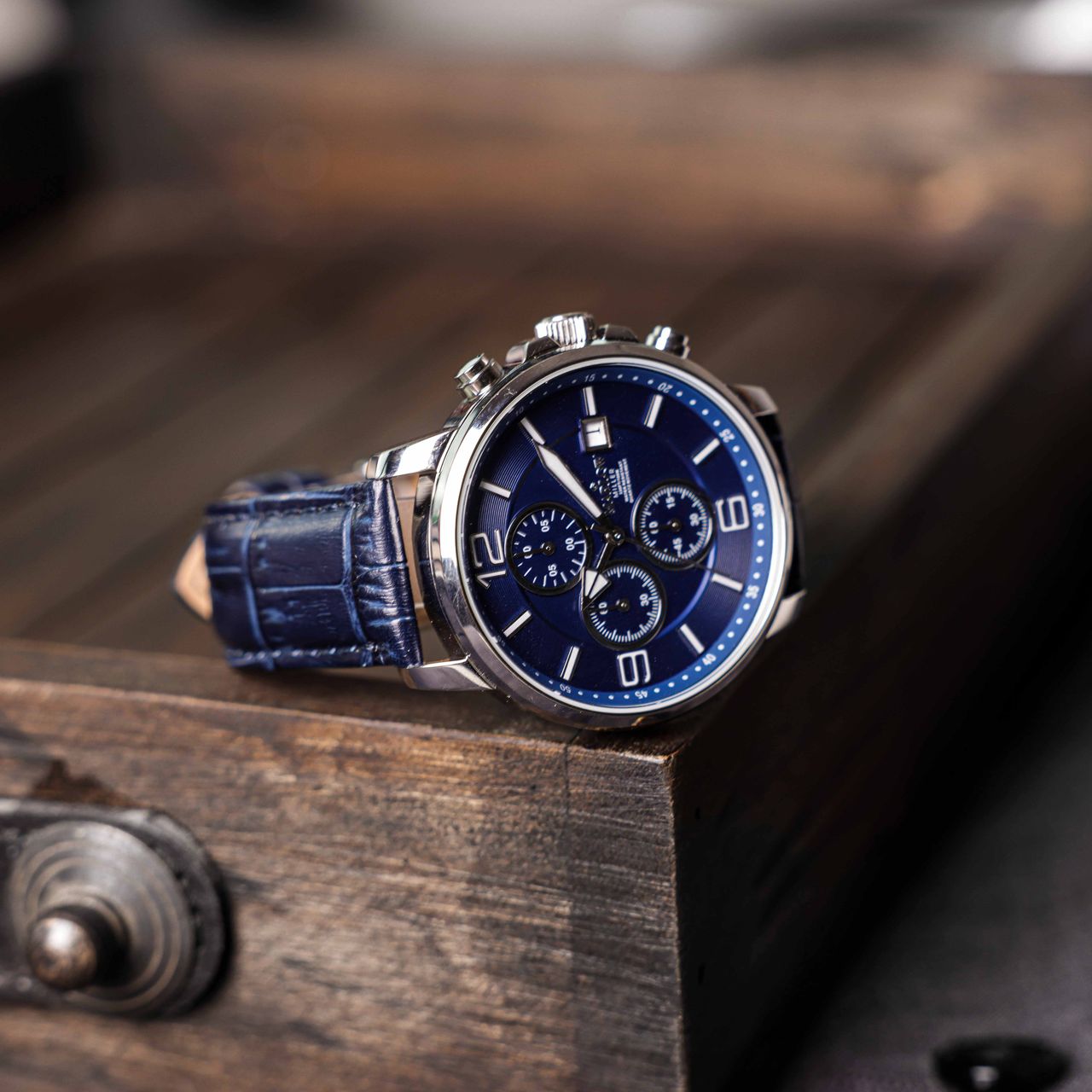 Marlow Miller Chronograf Armbanduhr mit Lederarmband
