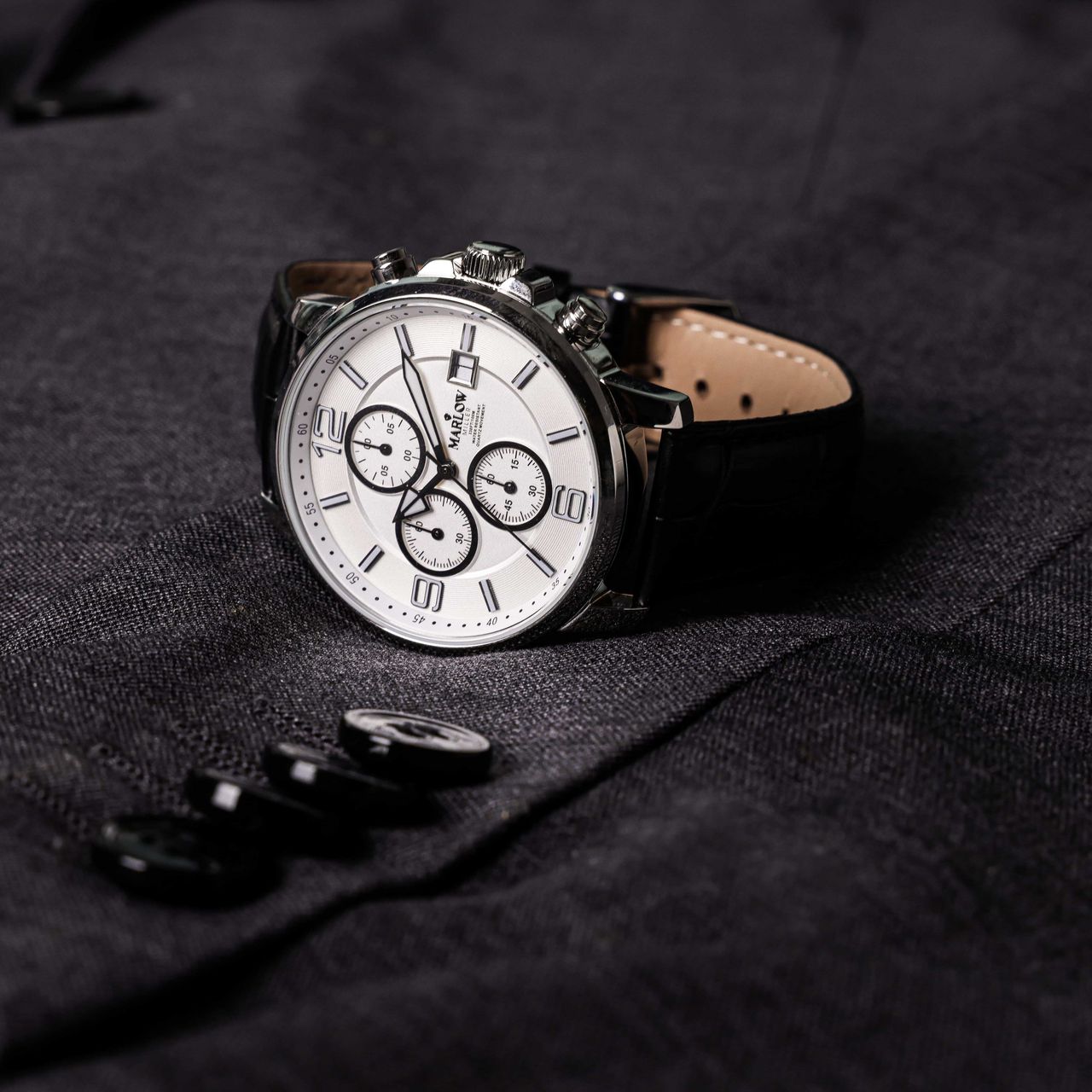Marlow Miller chronograaf horloge met leren band