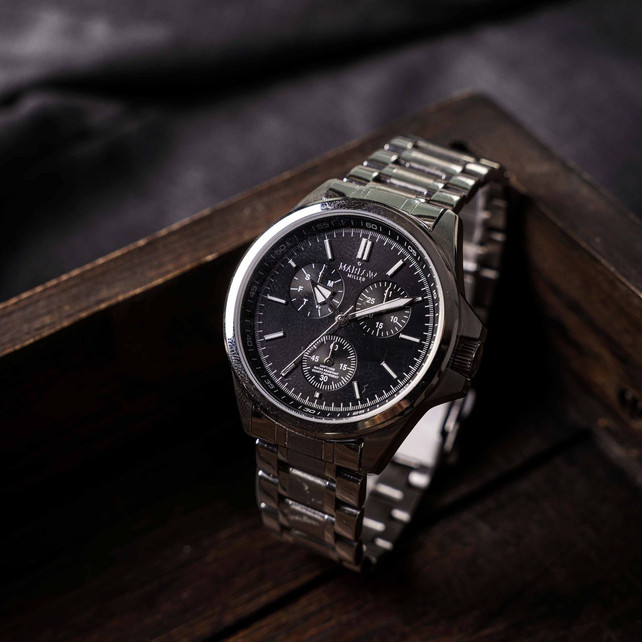 Marlow Miller chronograaf horloge met stainless steel band