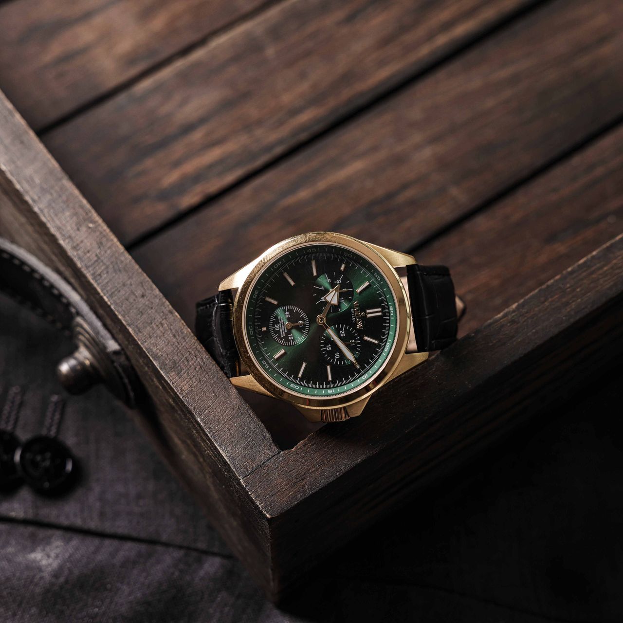 Marlow Miller chronograaf horloge met leren band