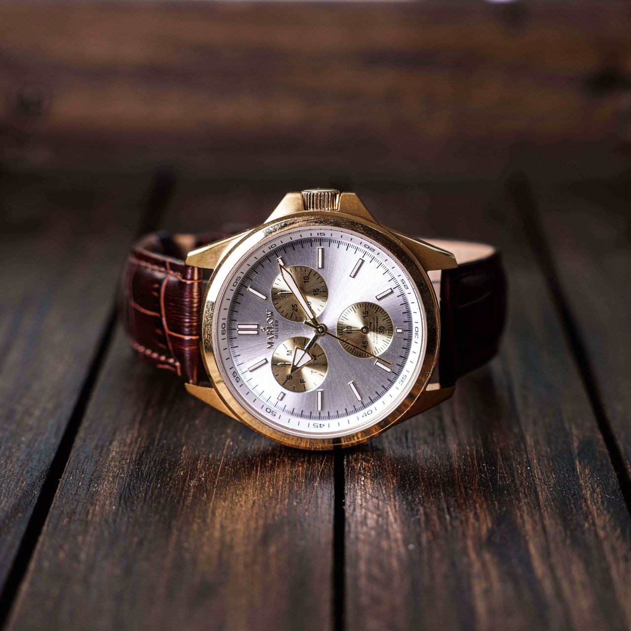 Marlow Miller chronograaf horloge met leren band