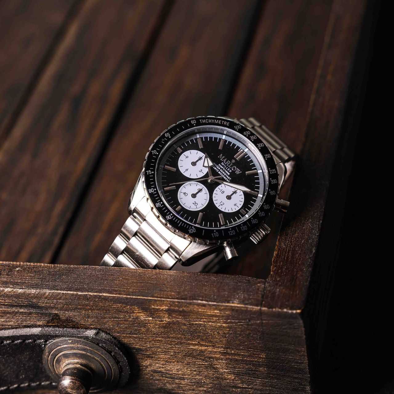 Marlow Miller Chronograf Armbanduhr mit Edelstahlarmband