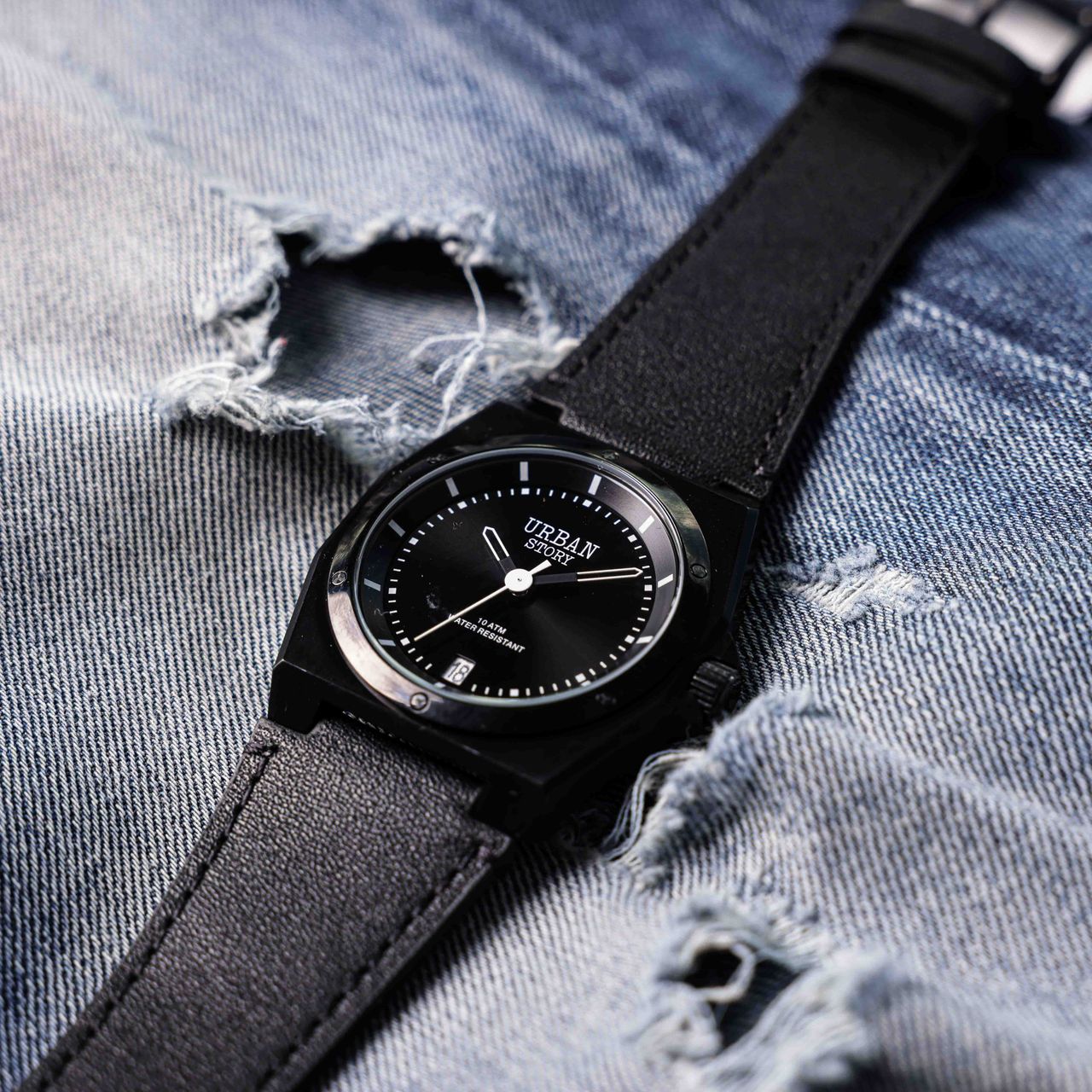 Urban Story horloge met leren band