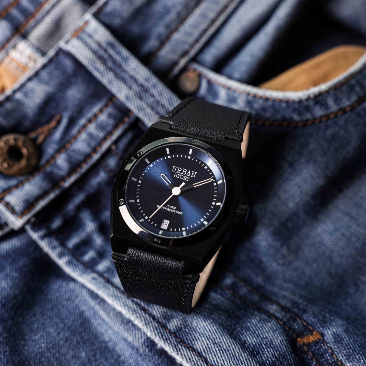 Urban Story Armbanduhr mit Lederband