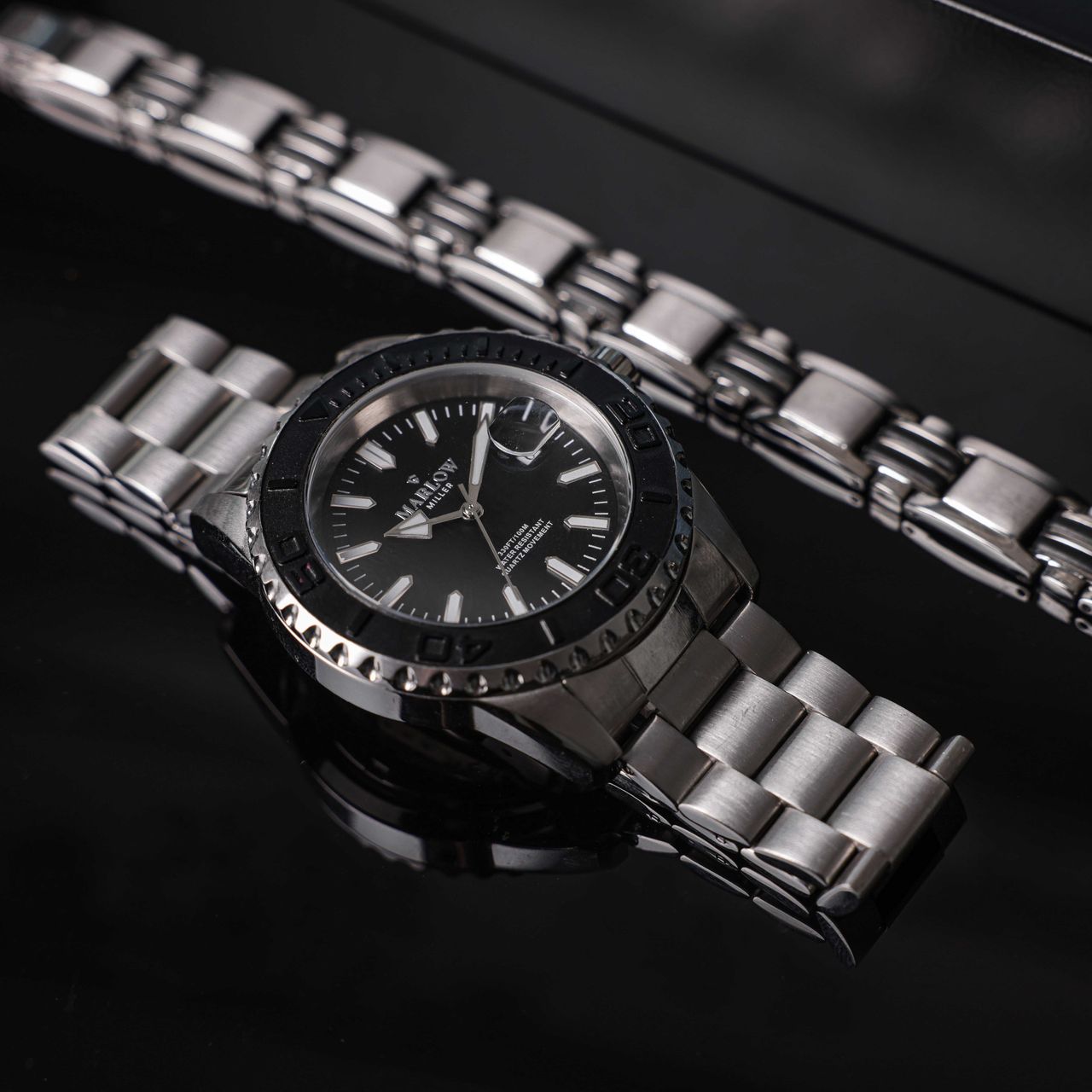 Marlow Miller Cadeau Set Heren Horloge Zilverkleurig 19cm