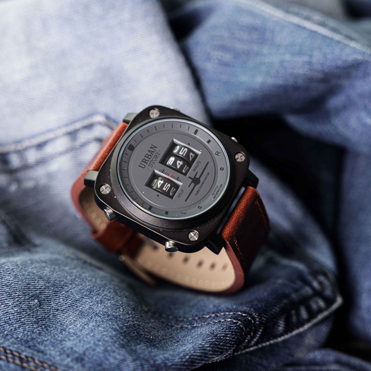 Urban Story horloge met leren band