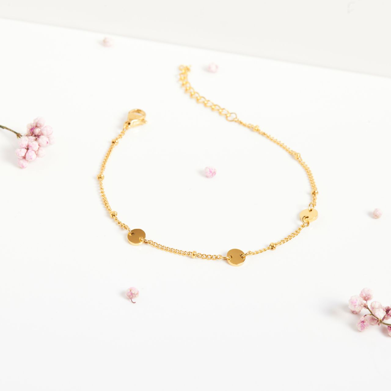 Stalen goldplated armband muntjes