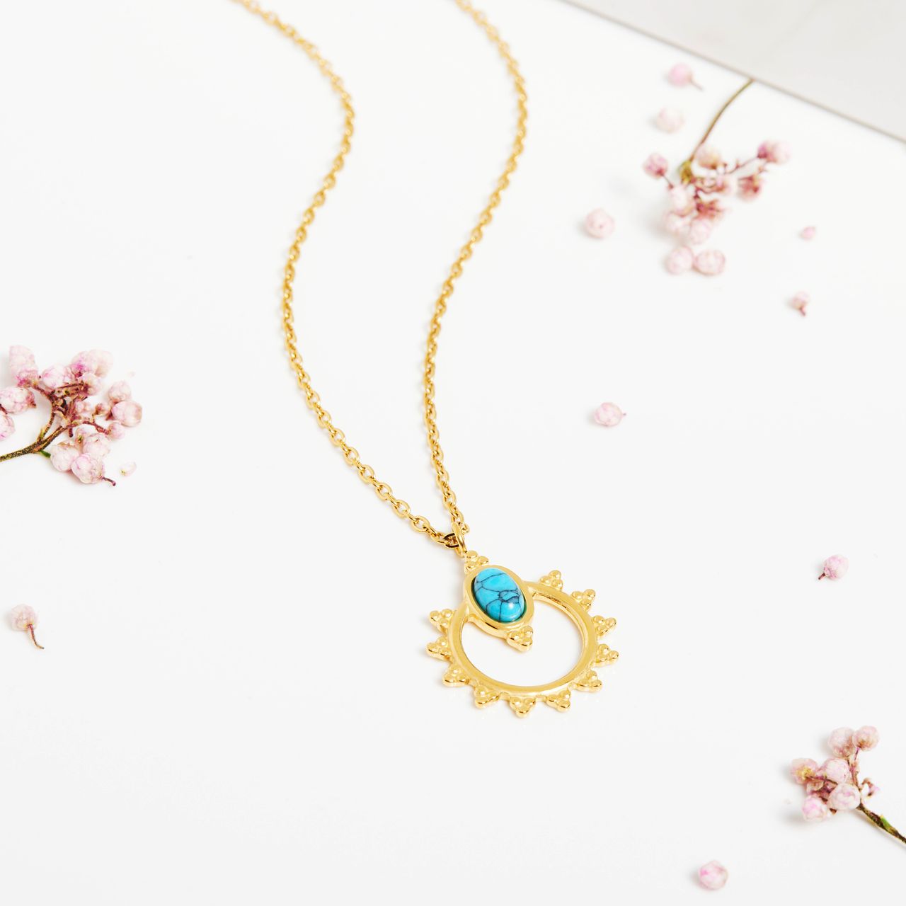Stalen golplated ketting met hanger