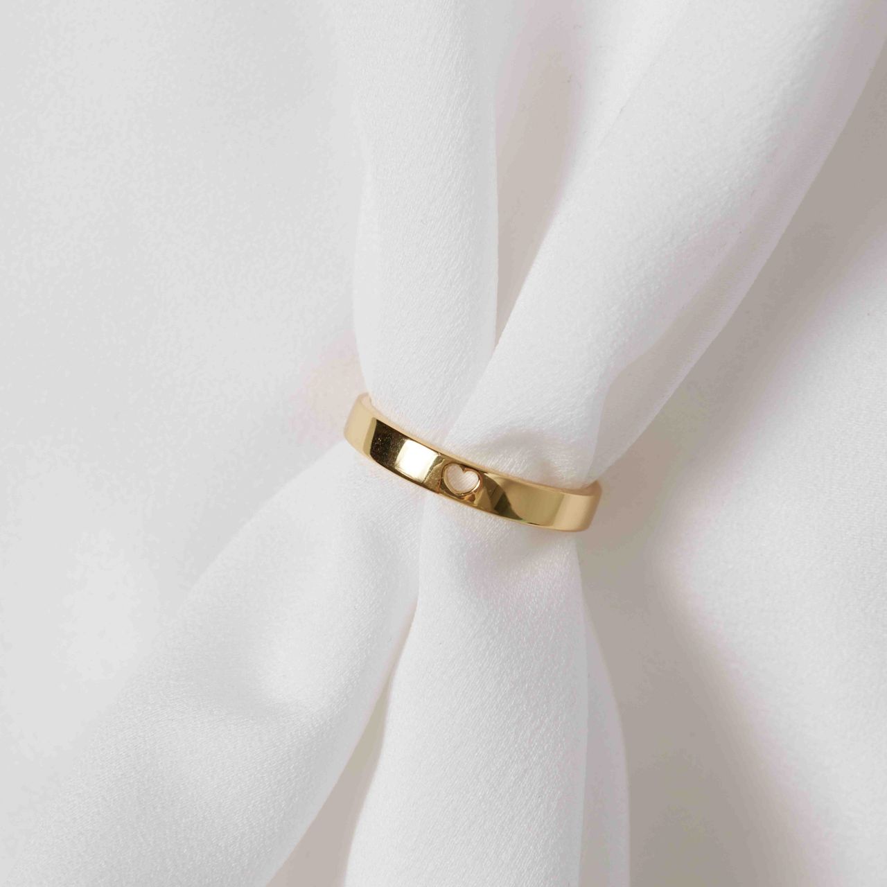 Zilveren goldplated ring hart voor dames