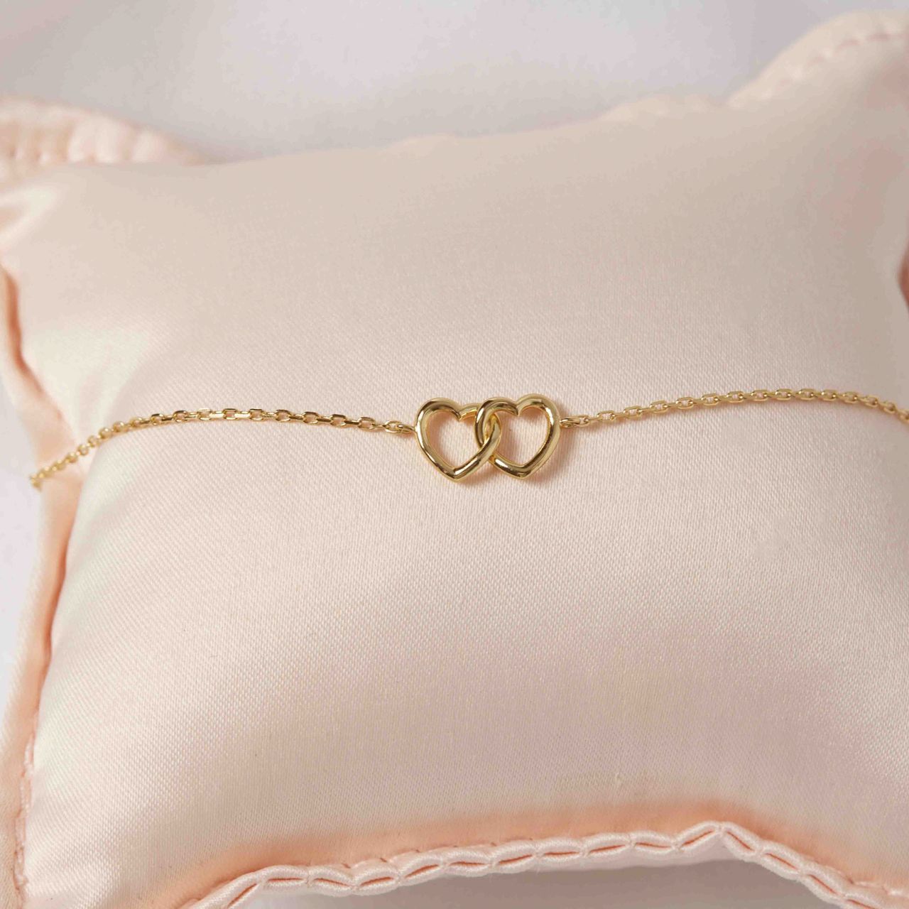Zilveren goldplated armband 2 harten
