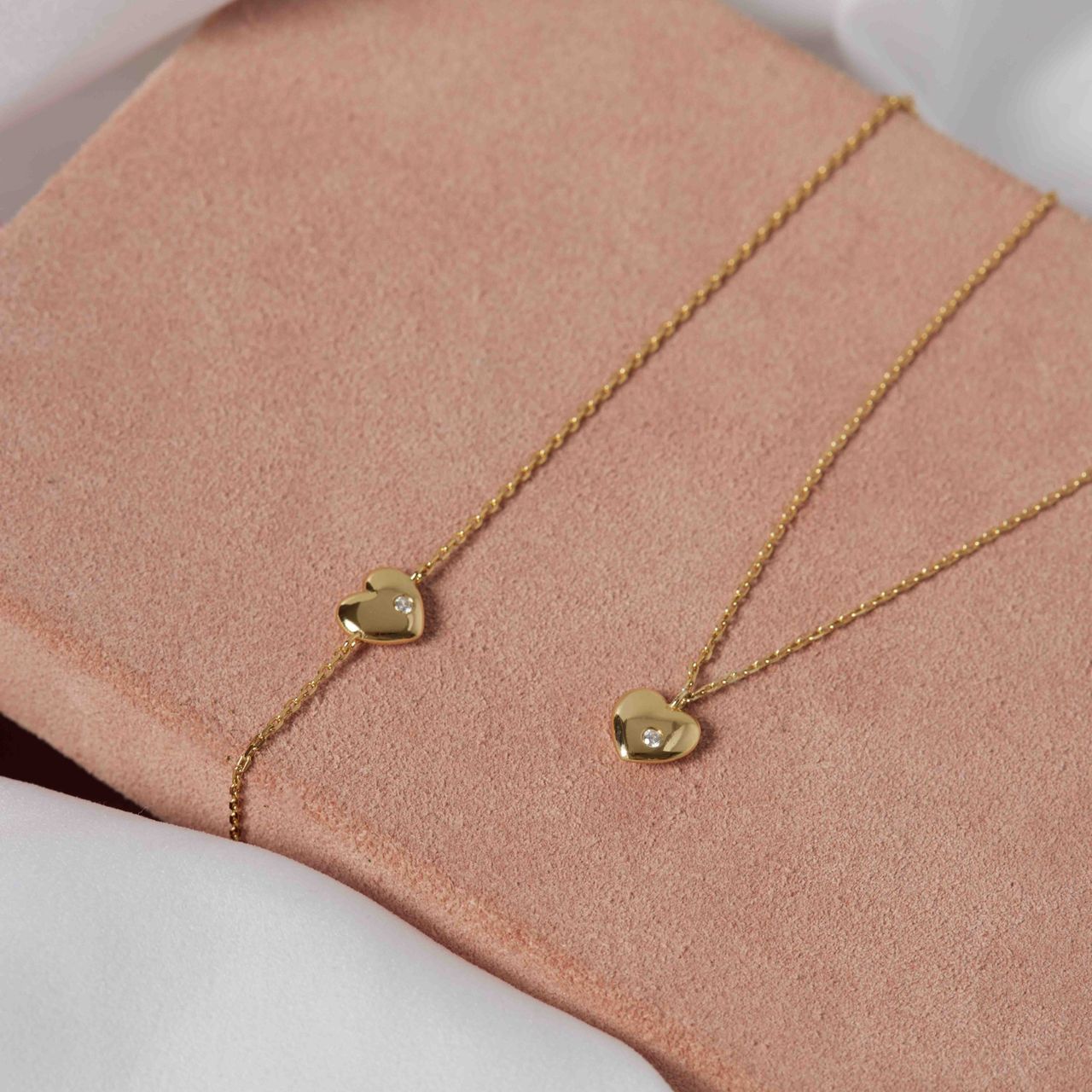 Zilveren goldplated ketting met hanger hart met zirkonia voor dames