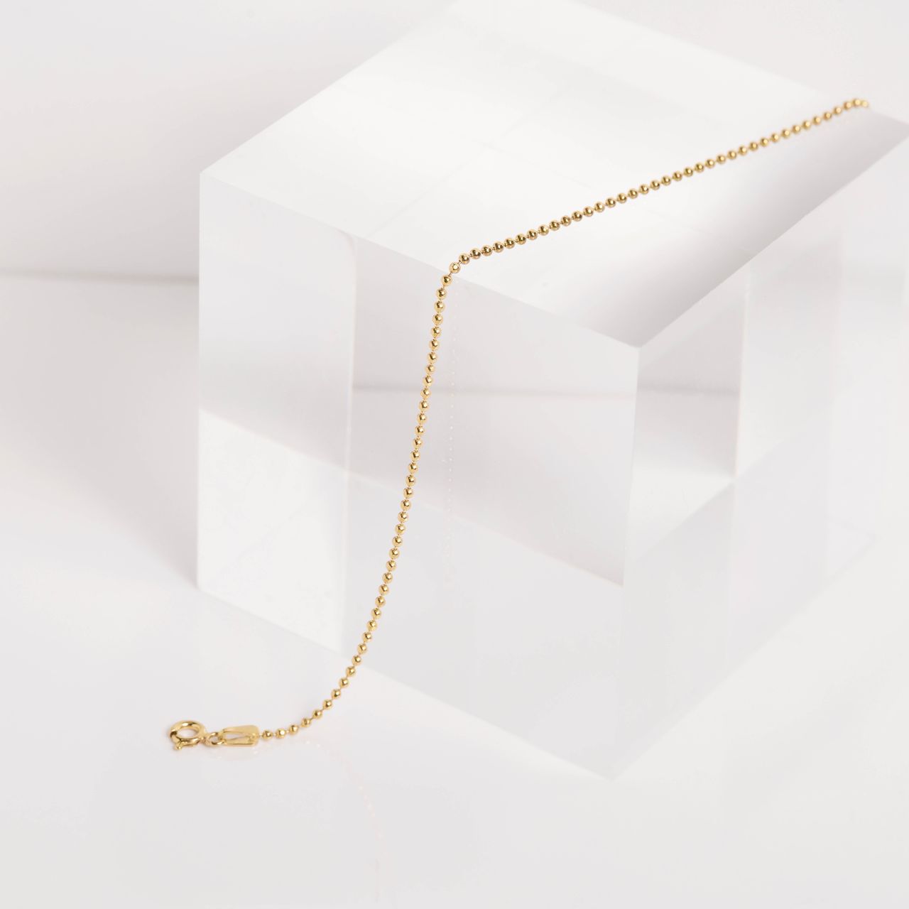 Gerecycleerd zilveren armband goldplated bolletjes schakel