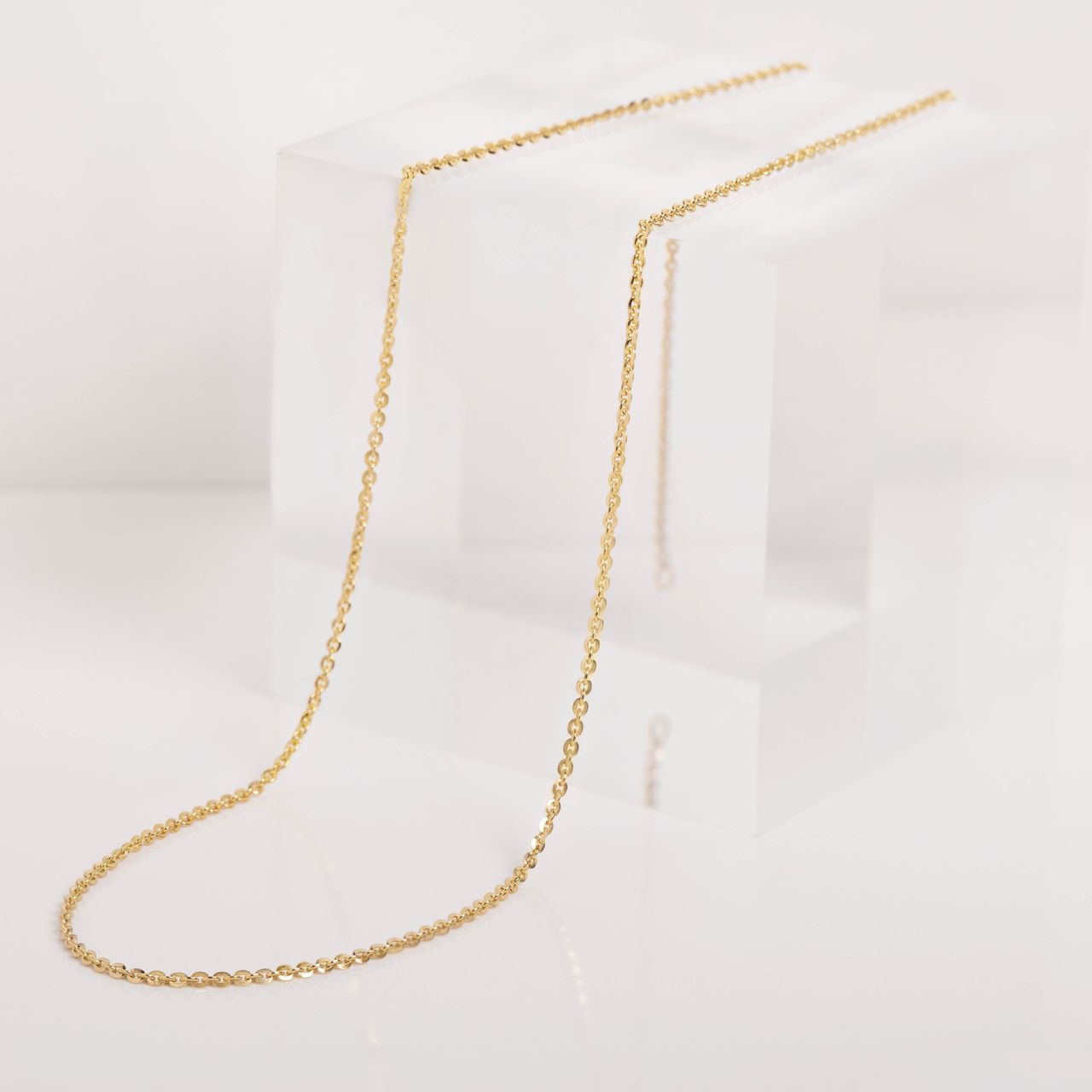 Zilveren goldplated schakelketting voor dames