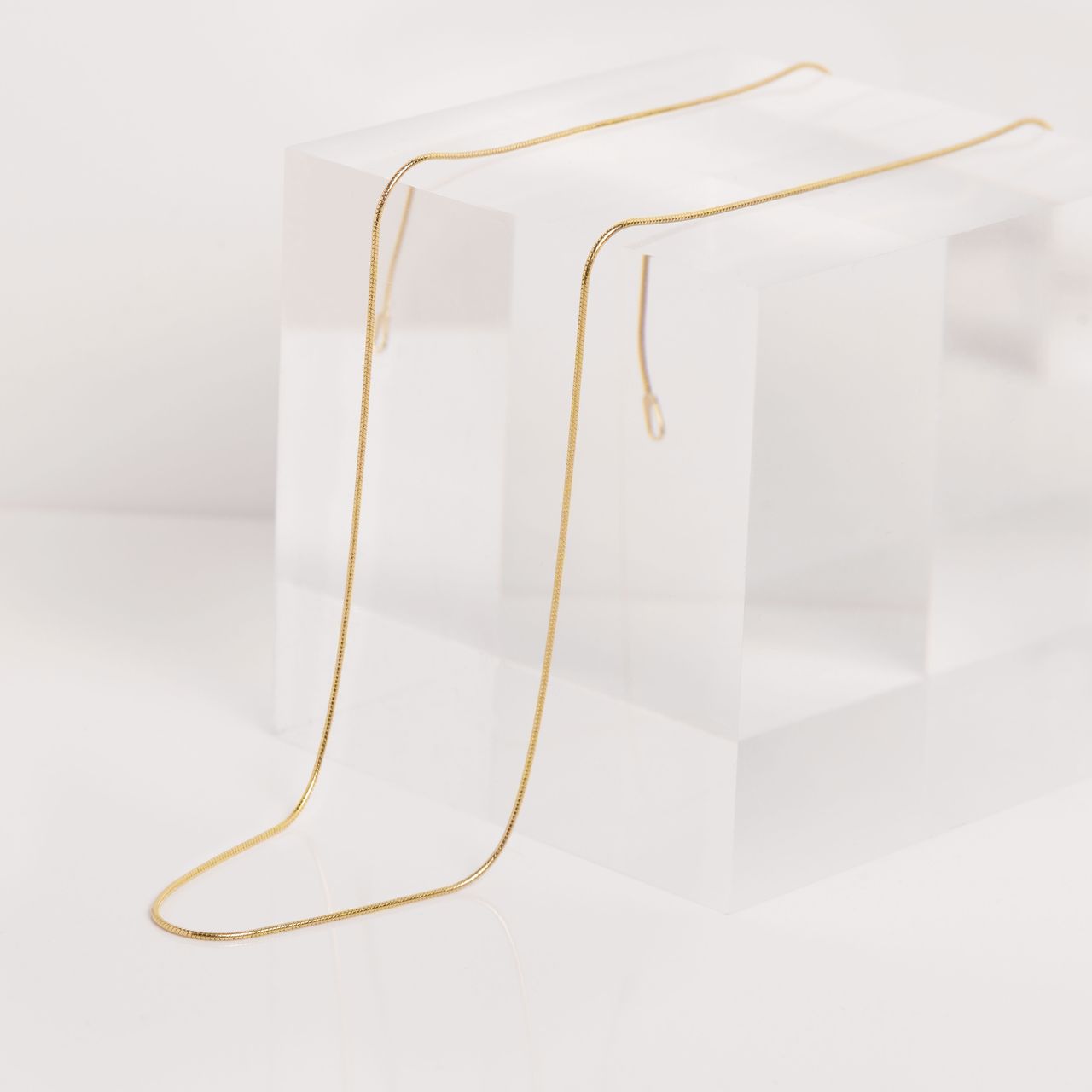 Gerecycled zilveren goldplated ketting met slang schakel