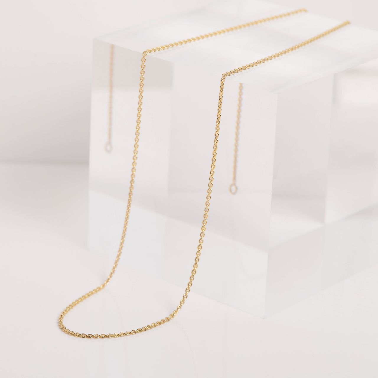 Gerecycled zilveren goldplated ketting met anker schakel