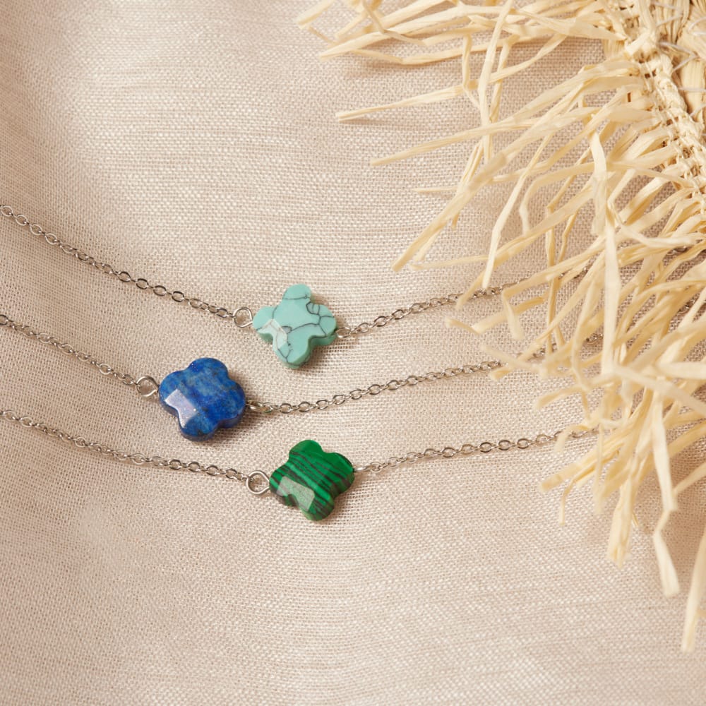 Stainless steel armband met lapis lazuli