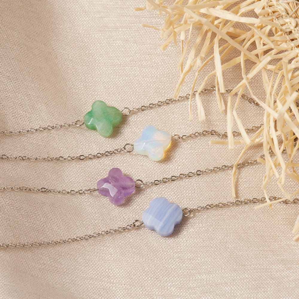 Stainless steel armband met groene aventurijn