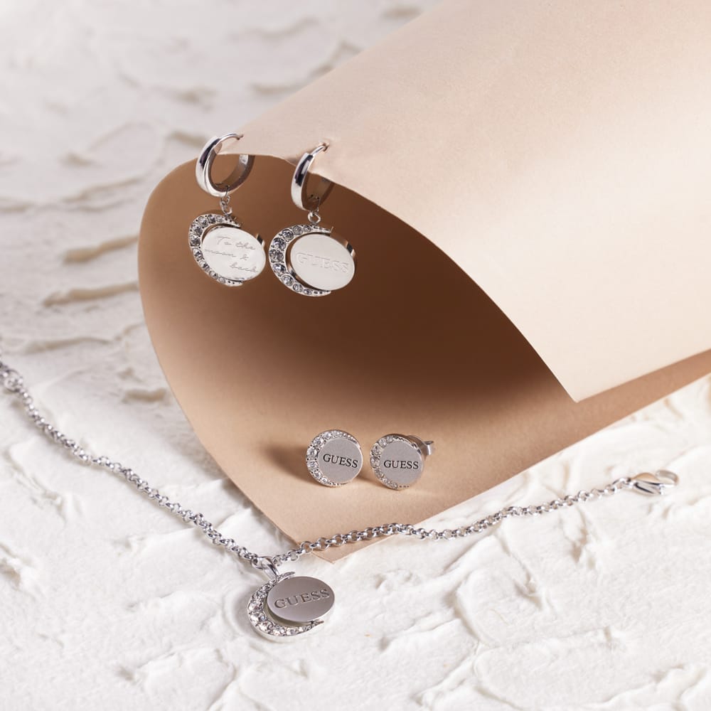 Guess stainless steel oorknoppen MOON PHASES