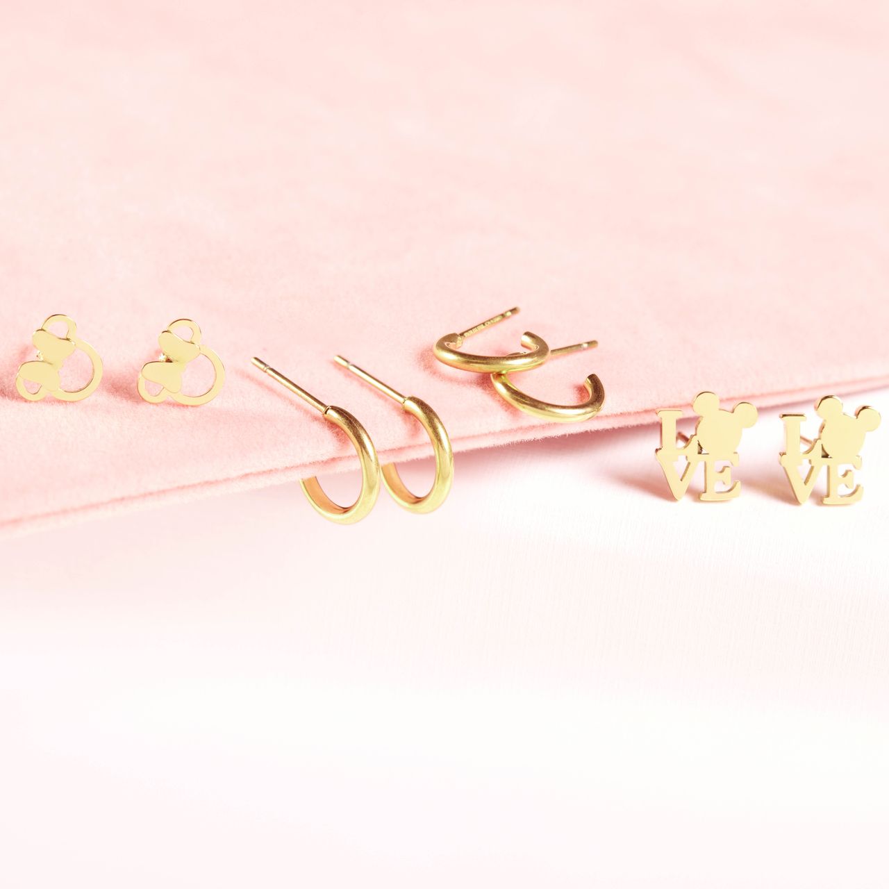 Disney stalen goldplated oorbellen set Minnie Mouse