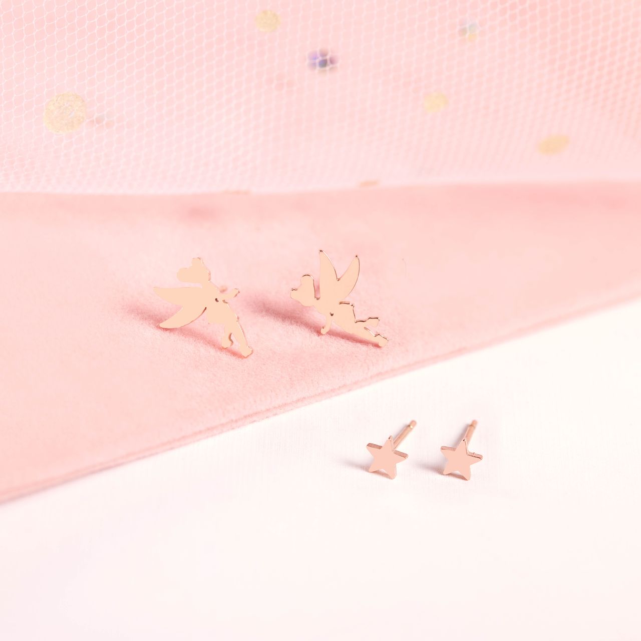 Stalen oorknoppen Disney Tinkerbel met ster
