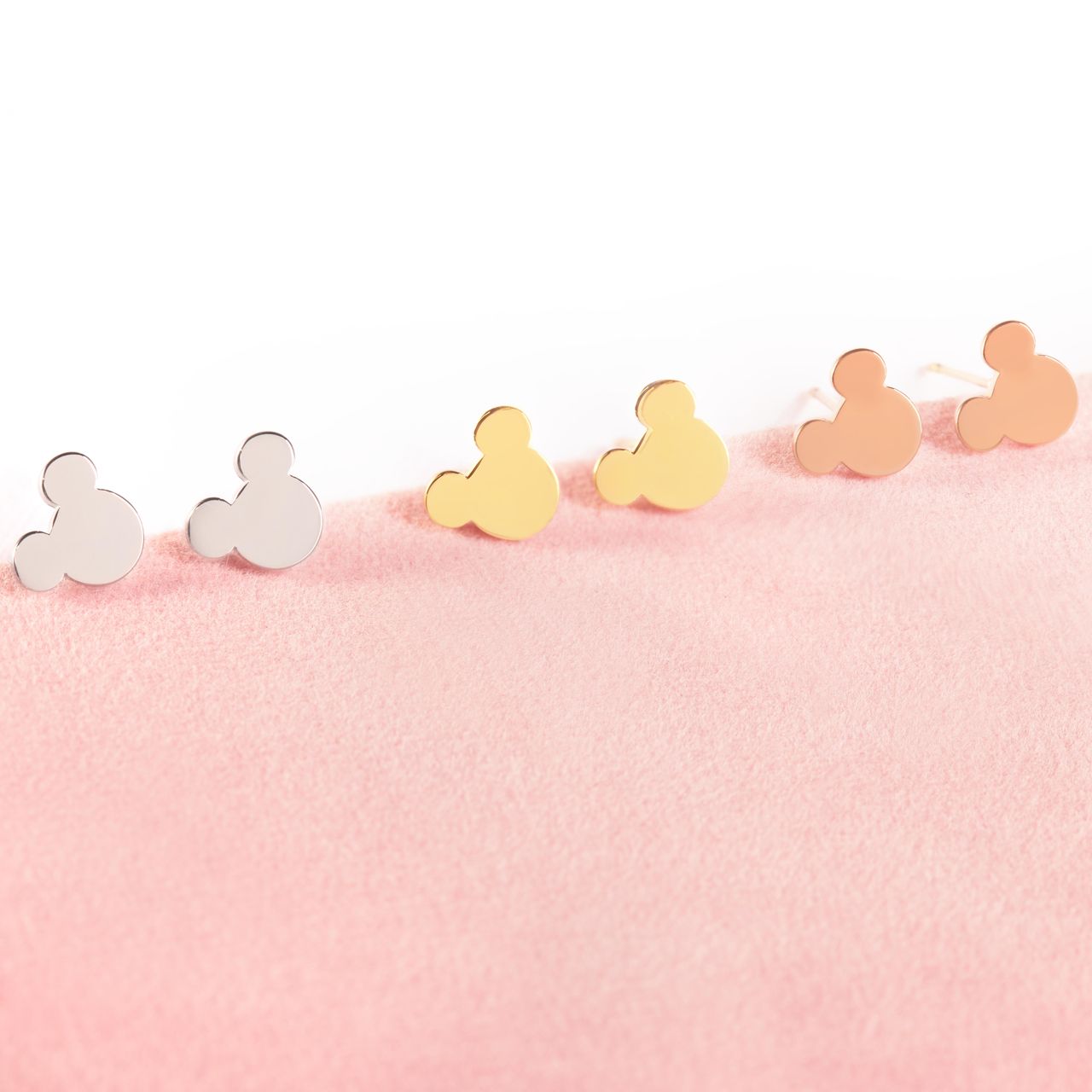 Stalen goldplated oorknoppen Mickey Mouse