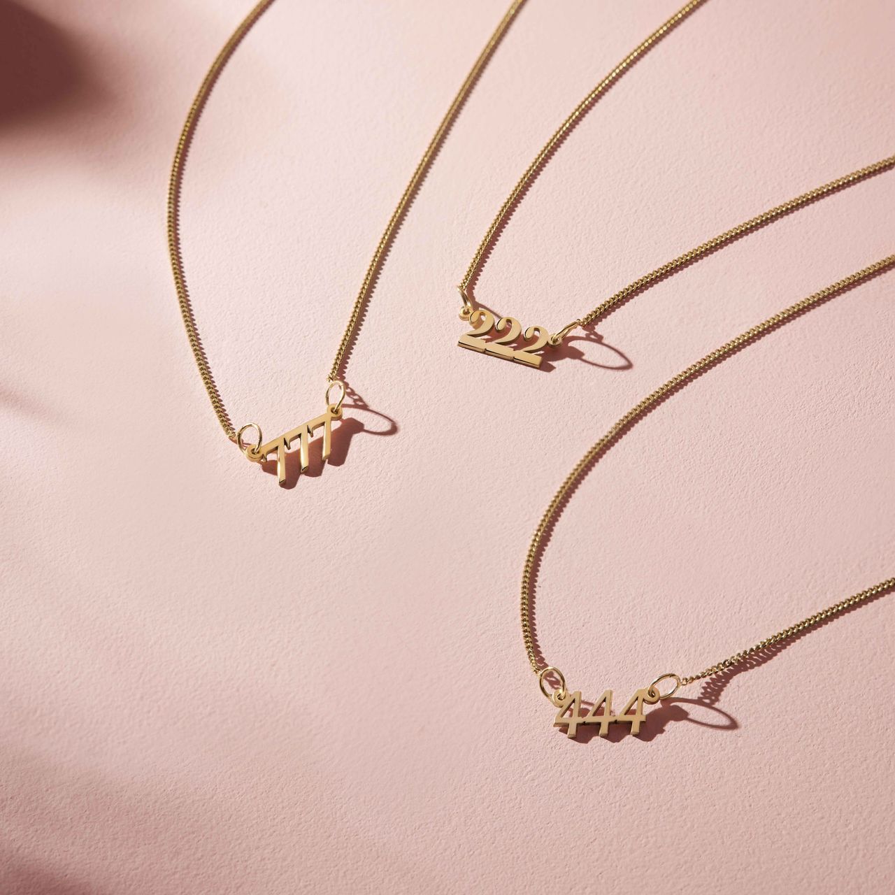 Zilver roséplated angel number ketting - kies jouw nummer