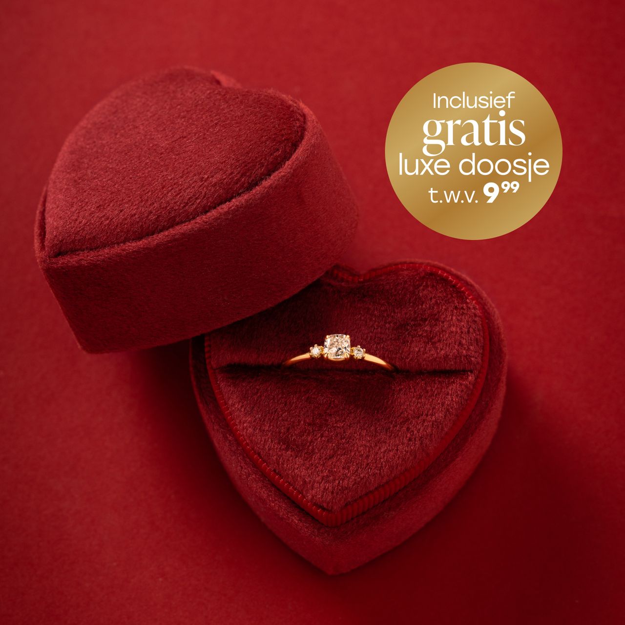 14 karaat geelgouden ring met labgrown diamant 0,415ct voor dames