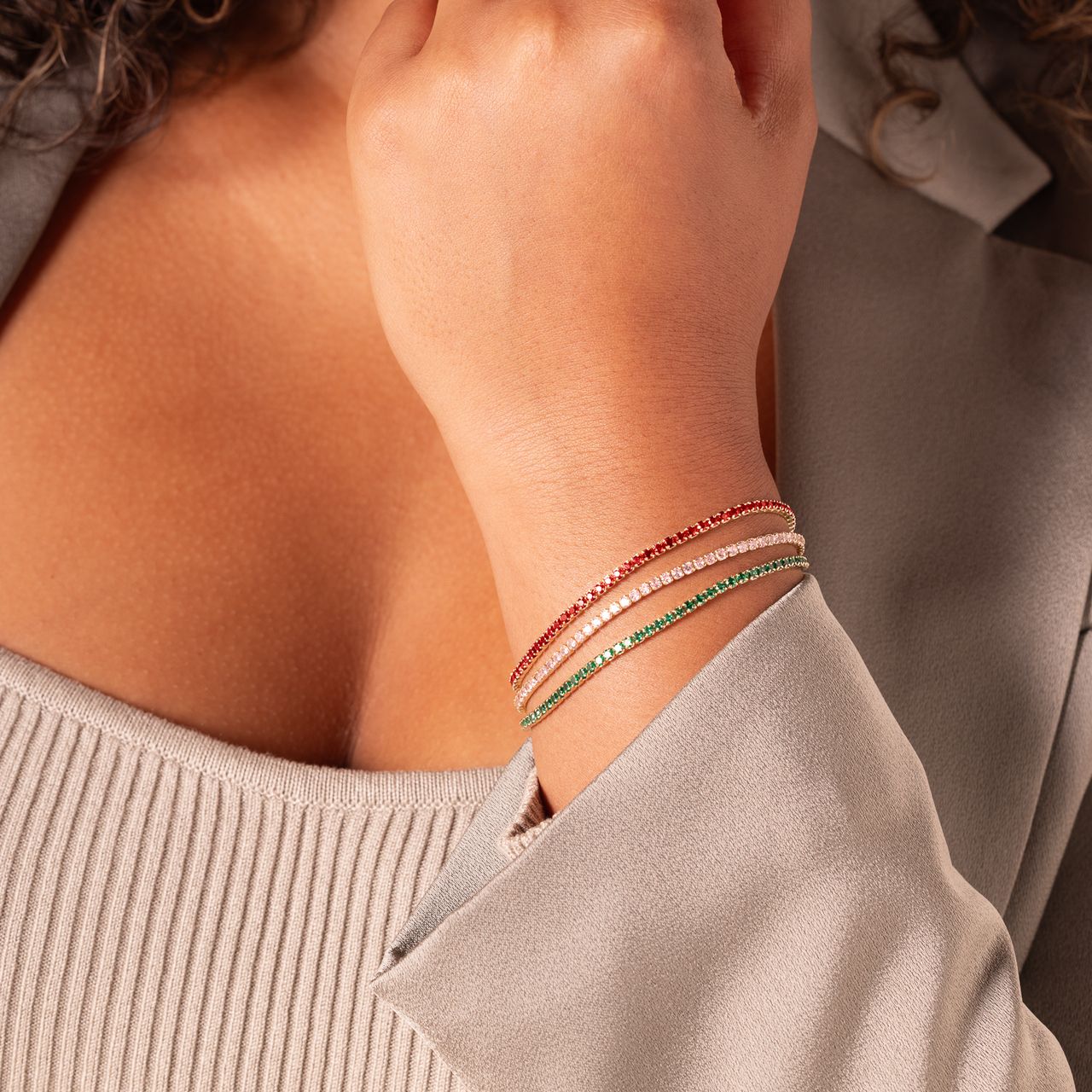 Silbernes Tennisarmband mit Zirkonia für Damen