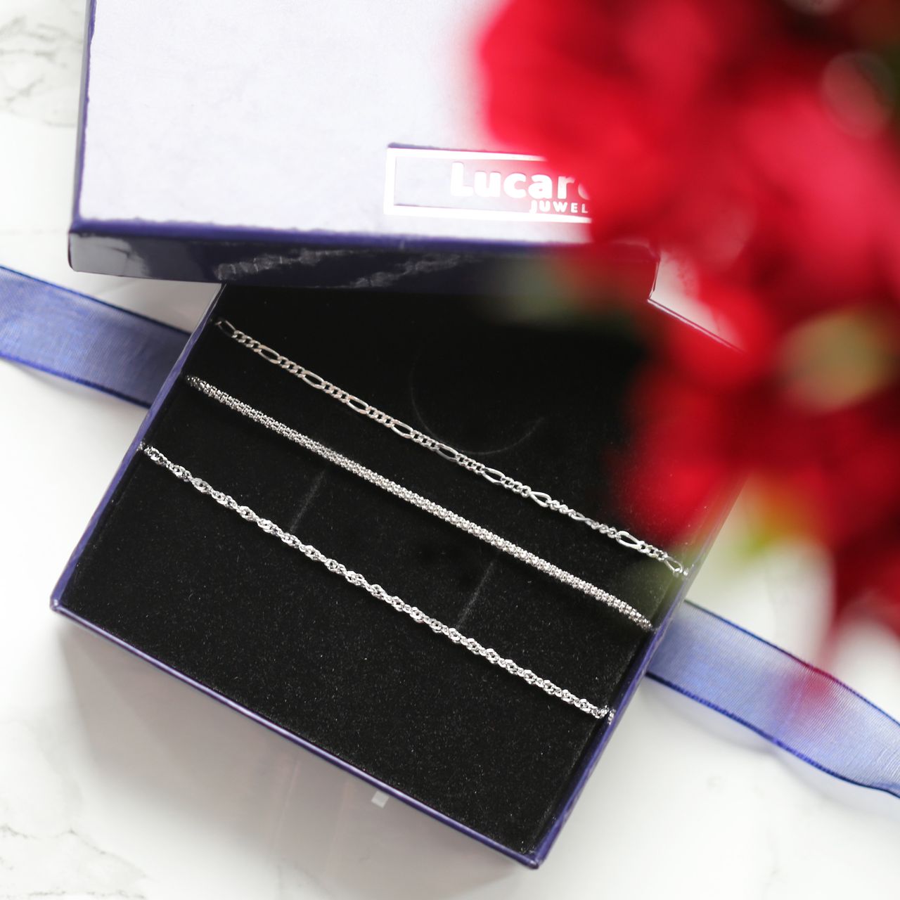 Armband in 925 Silber mit Figarogliedern