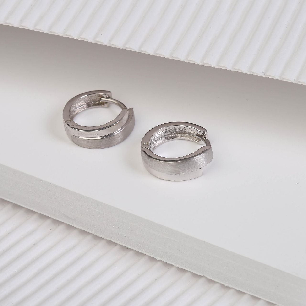 Ohrringe, 925 Silber, matt/glänzend