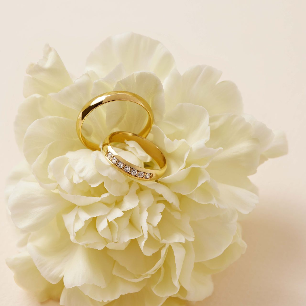 Phlox, gelbgoldener Trauring für Damen, 14 Karat, H20