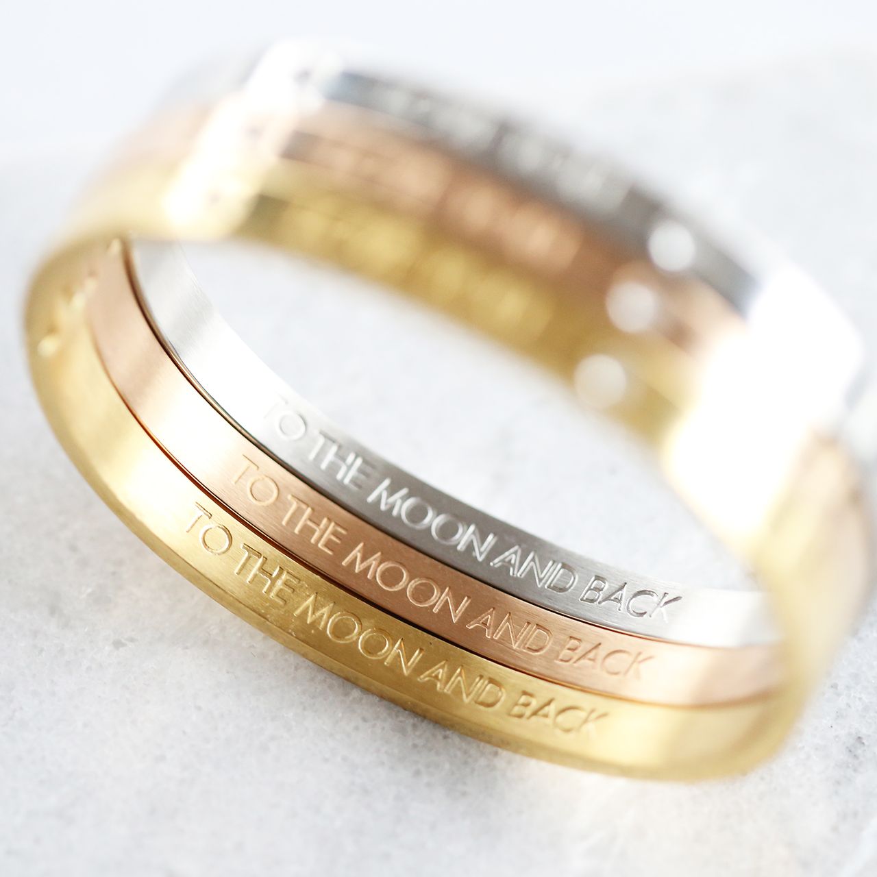 Guess stalen armband bangle goldplated Love you