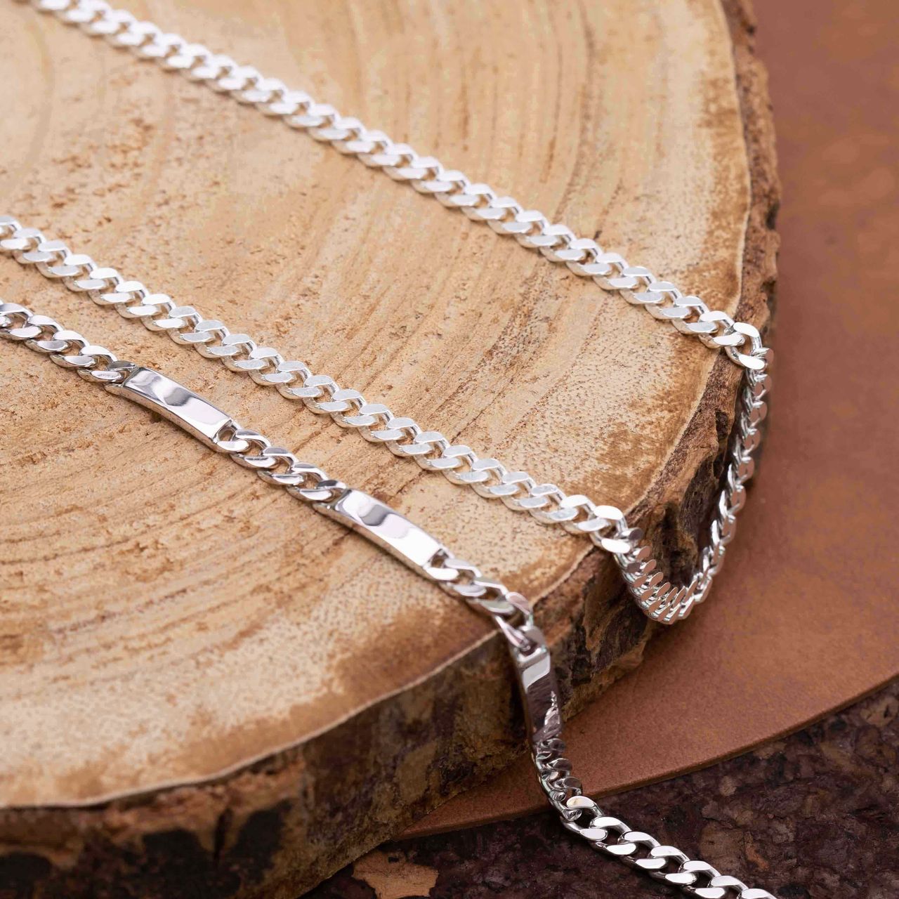 Silberne Kette für Herren mit Gourmetkettenglied