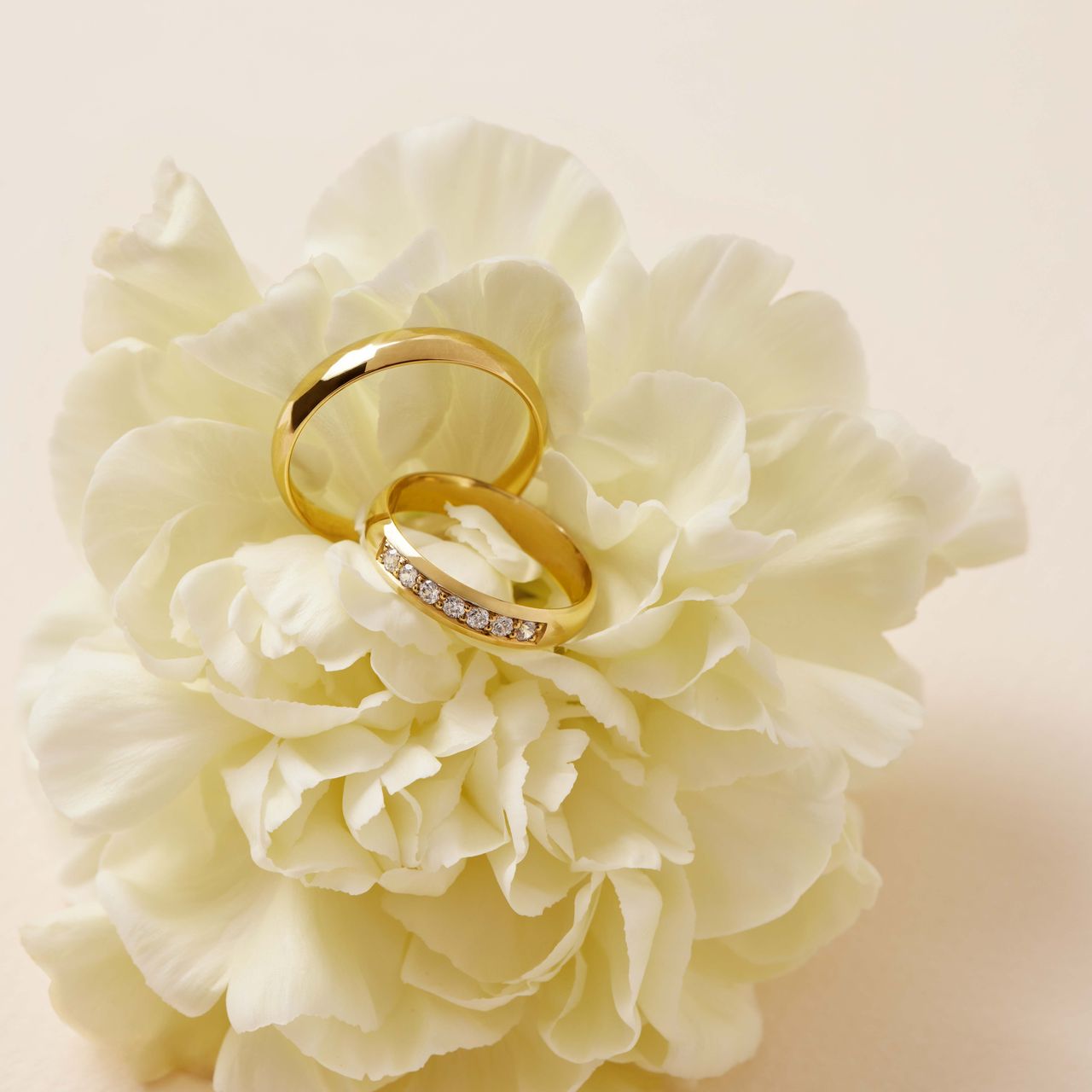 Trauring für Damen, 375 Gelbgold, Phlox H20