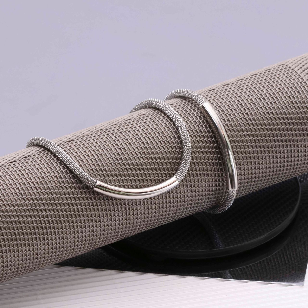 Gerecycled stalen armband mesh bar