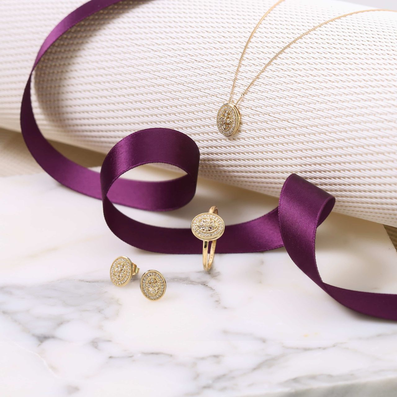 Diamond luxury 14 karaat gouden ketting diamant (0,07ct) voor dames