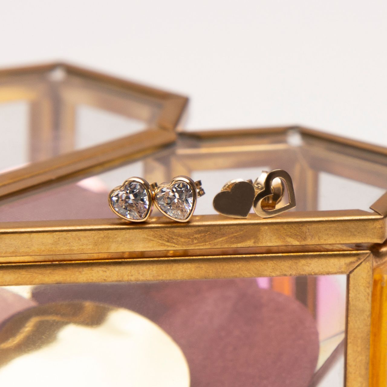Ohrringe, 375 Gold, Herz, offen/flächig