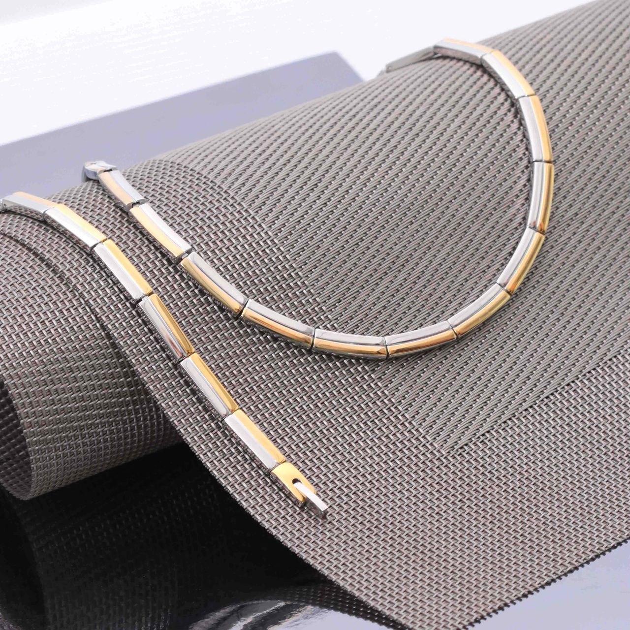 Stalen armband staal/gold