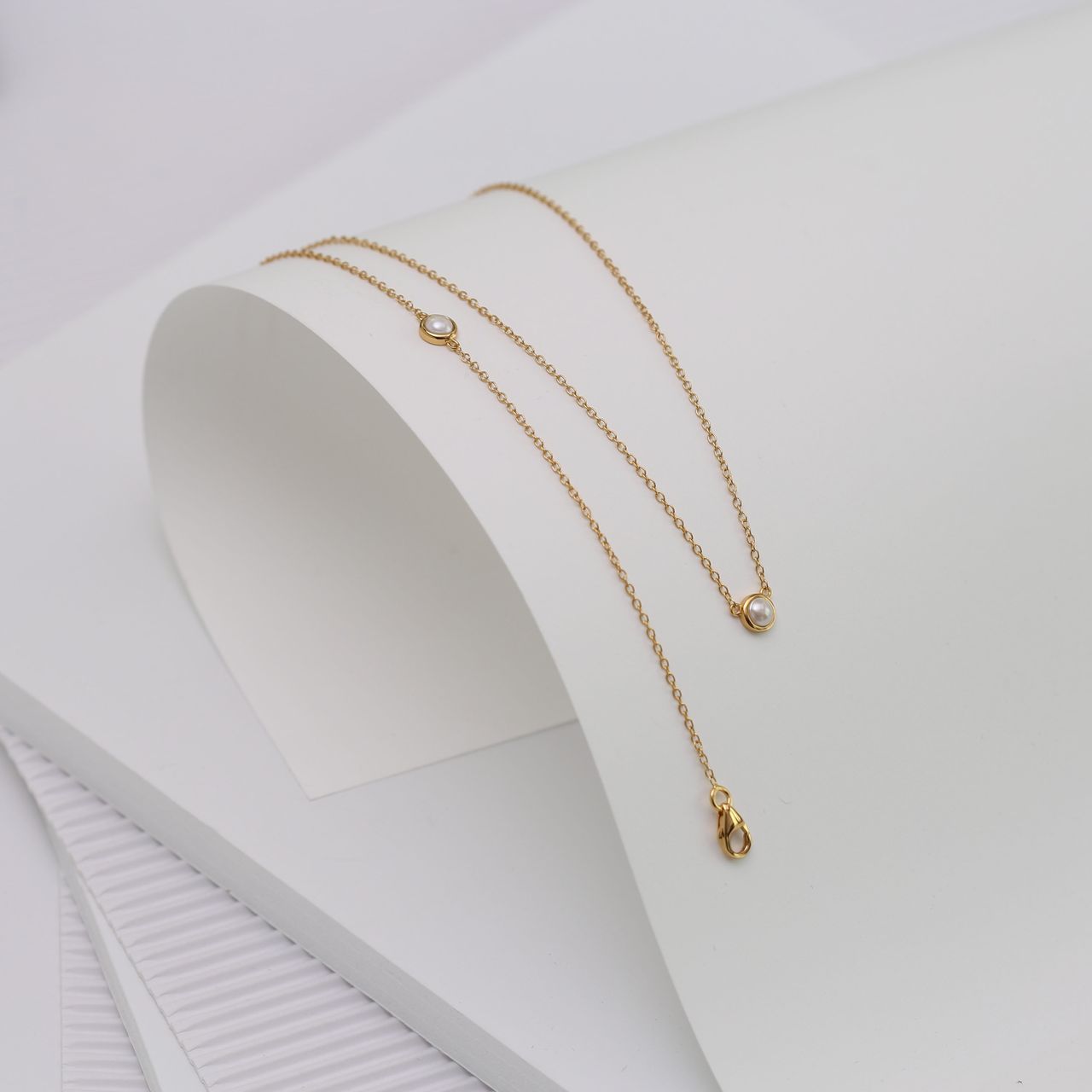 Zilveren goldplated parelarmband voor dames