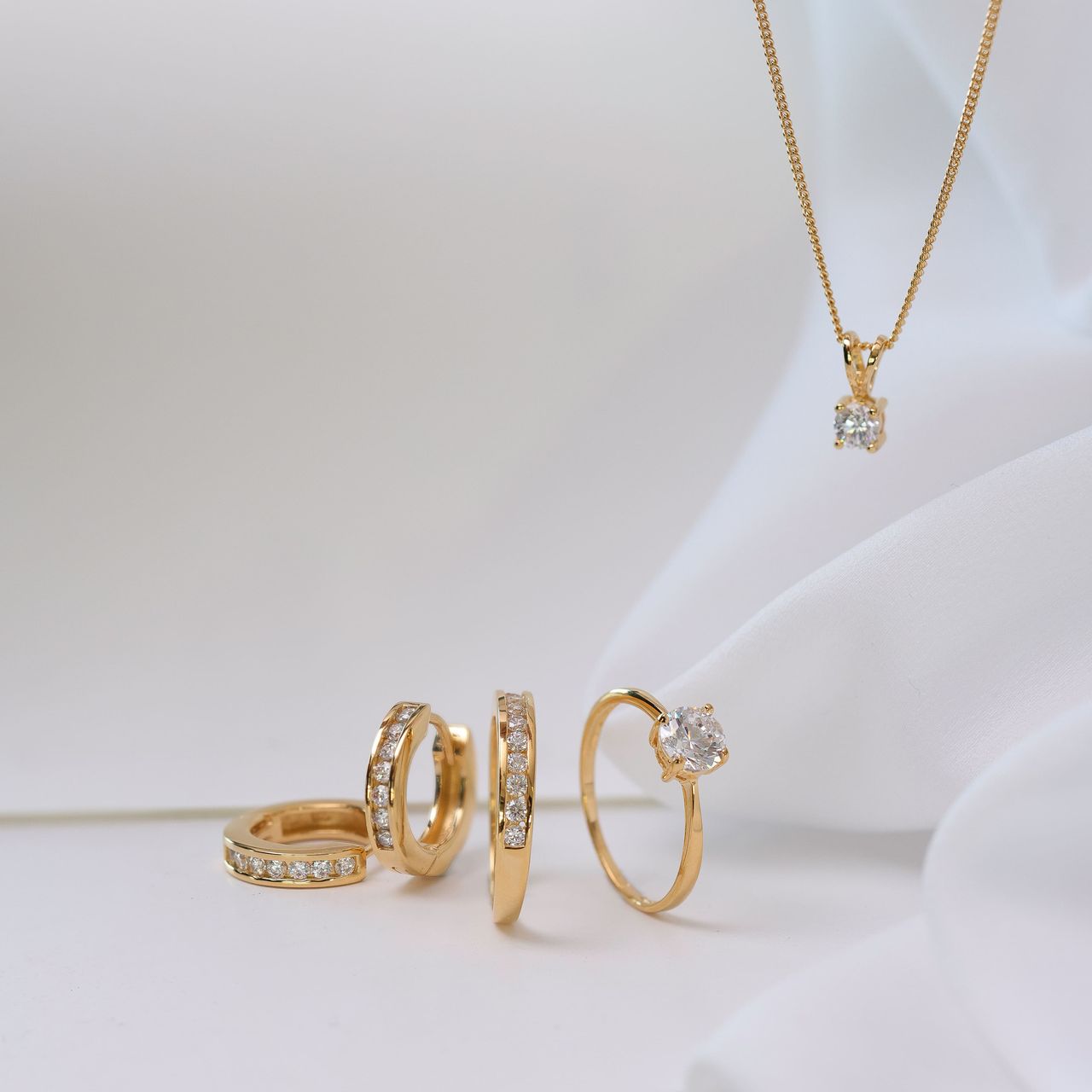 Ring, 925 Silber, vergoldet, mit Zirkonia