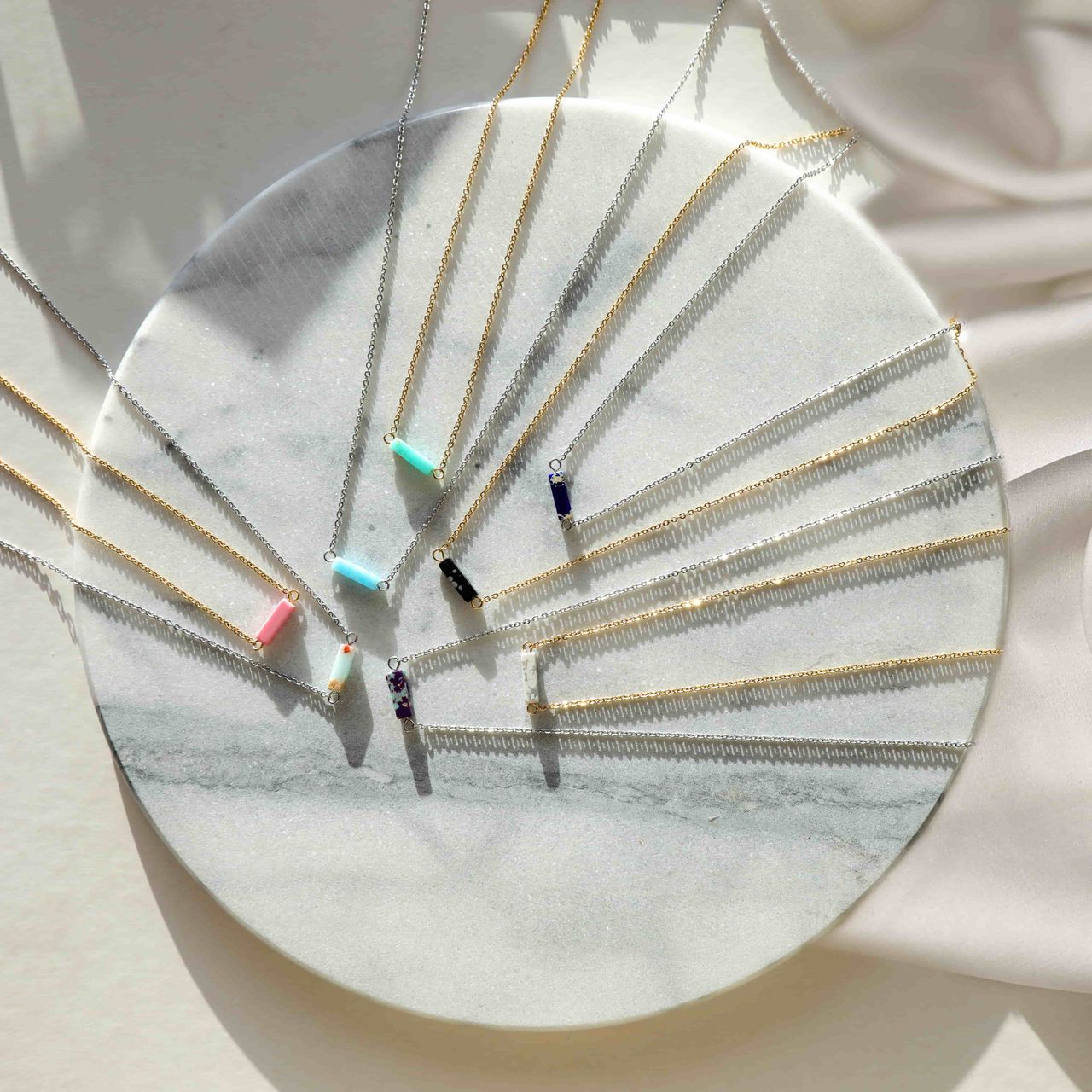 LuLu Jewels aquamarine stalen ketting voor dames