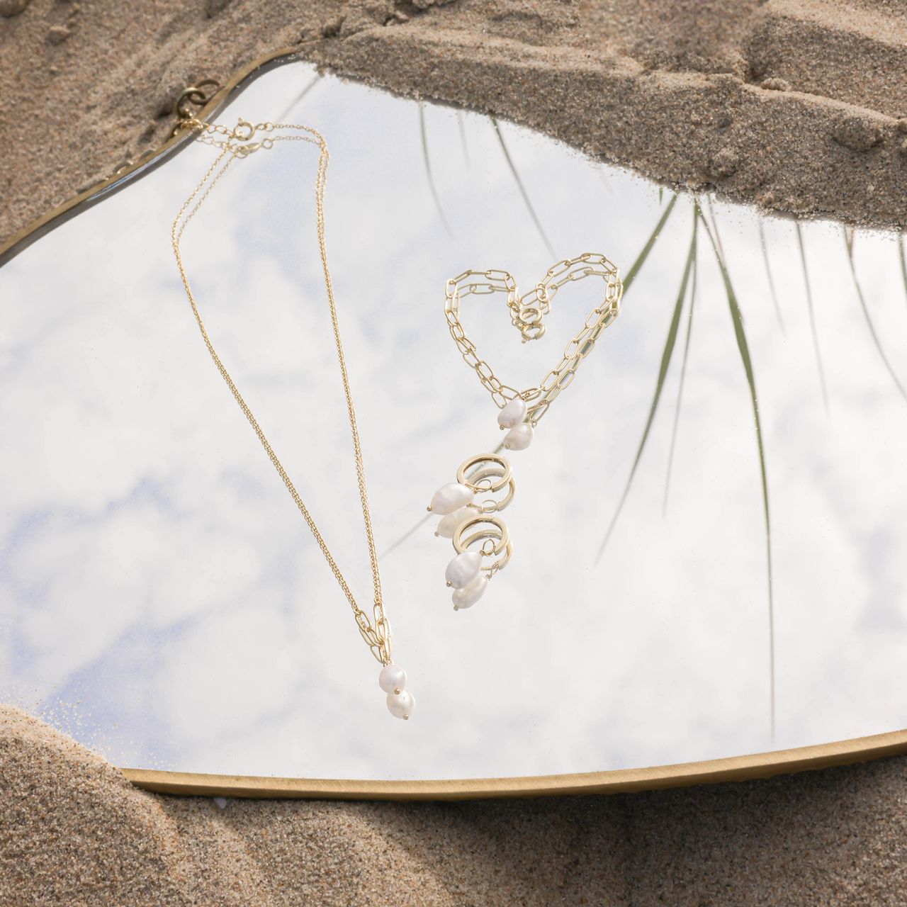 Zilveren goldplated oorringen met parel voor dames