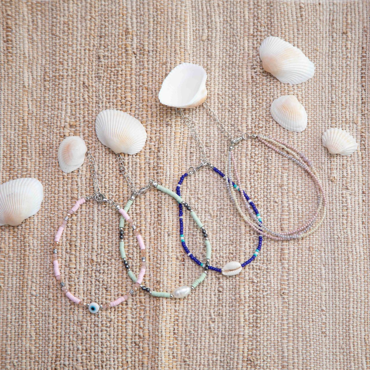 Bijoux zilverkleurige enkelband met plating voor dames