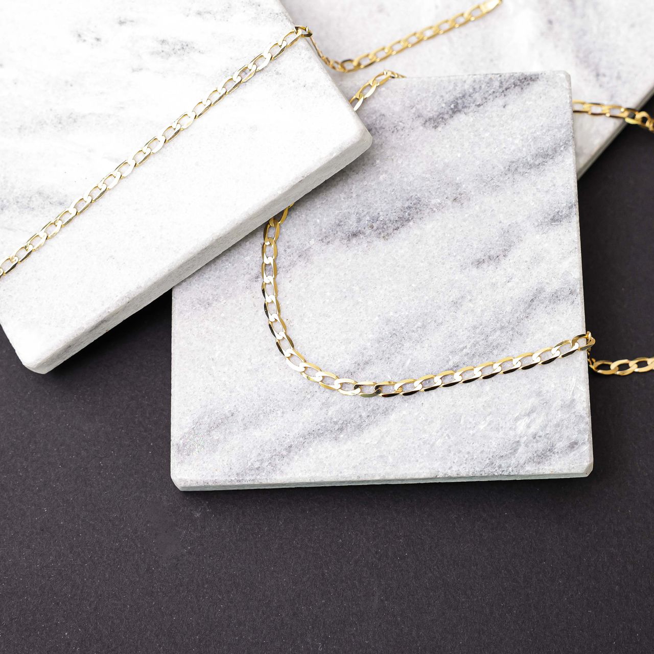 9K ketting met diamond cut gourmet schakel 3,9mm
