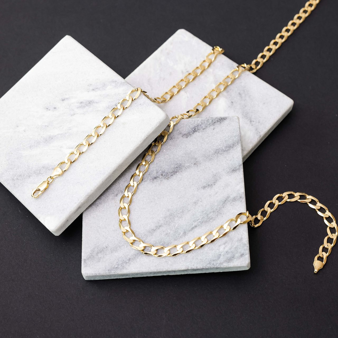 Halskette, 375 Gold, mit Gourmetglied, 7 mm