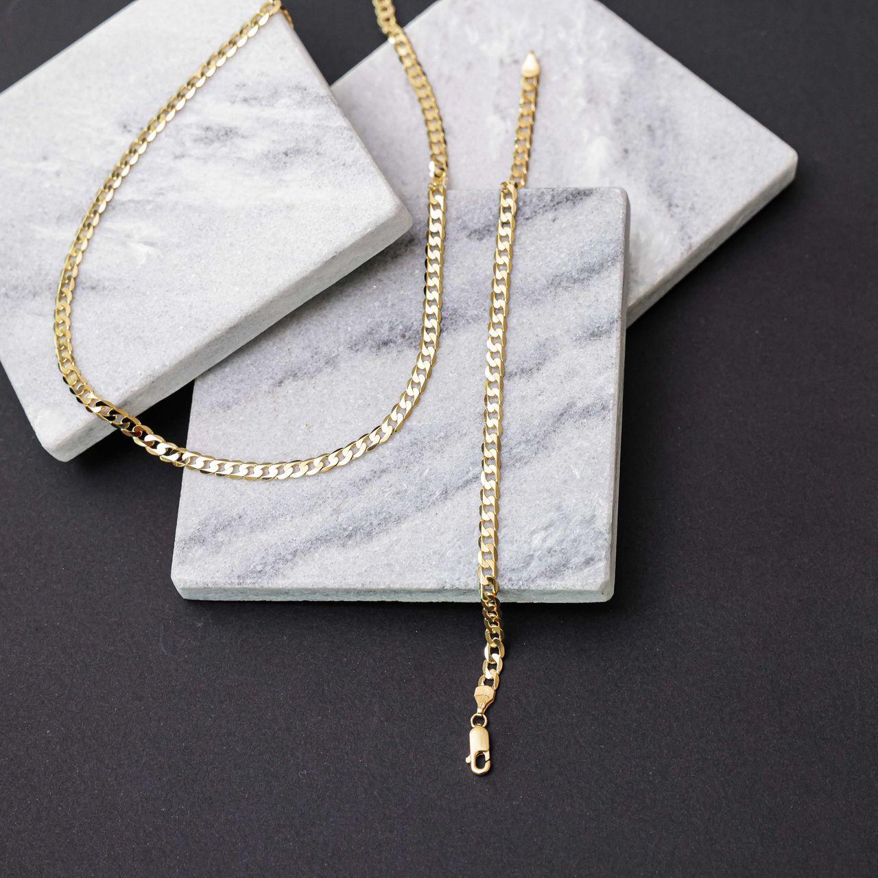 9 karaat ketting met diamond cut gourmet schakel 4,5mm voor heren